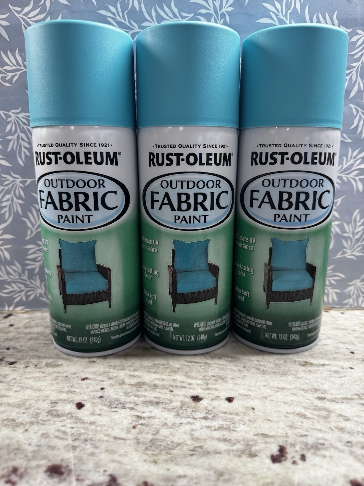 Rust-Oleum 358842 Outdoor Fabric Paint “TURQUOISE”, 12oz (3 Pack)