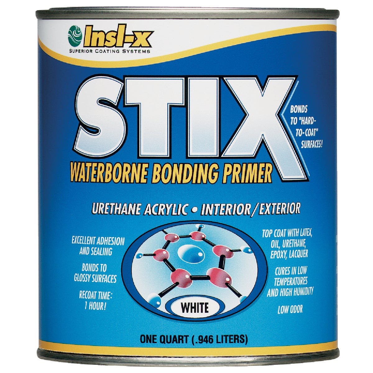 INSL-X Stix Waterborne Low VOC Bonding Primer, White, 1 Qt. SXA110099-04 INSL-X