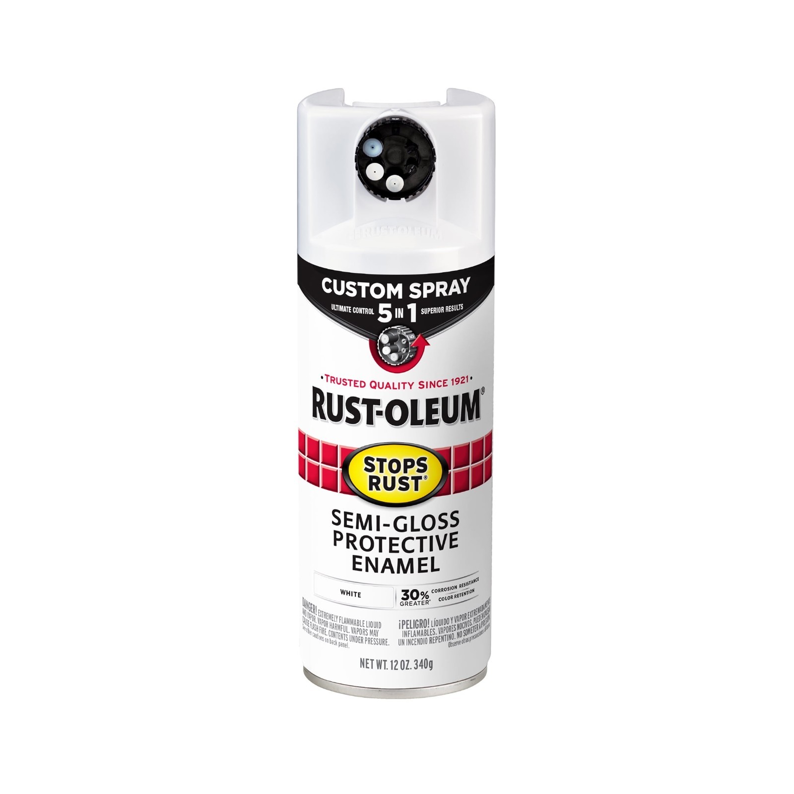 (4 Pack) Rust-Oleum Stops Rust 5-in-1 Semi-Gloss White Spray Paint 12 oz, 376910