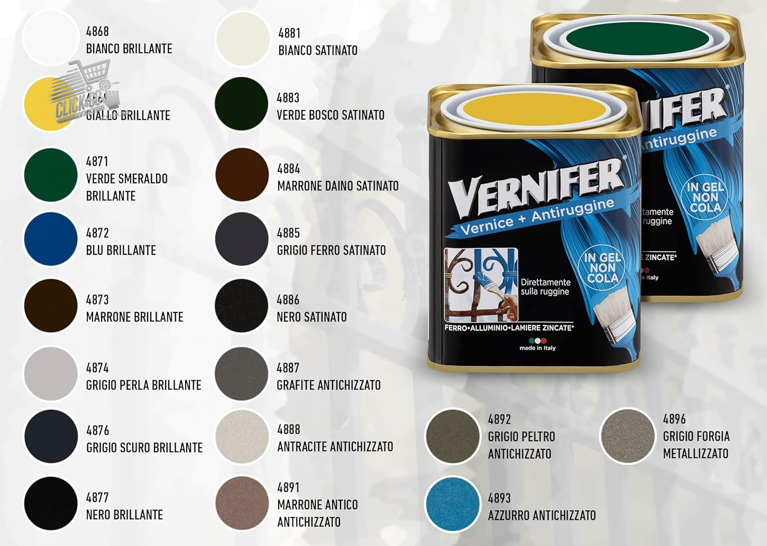 White Satin Gel Anti-Rust Enamel Interior Outdoor Iron Wood Vernifer 75