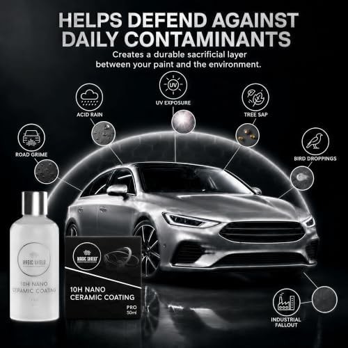 Magic Shield PRO 10H SiO2 Ceramic Coating for Cars, 50 mL | Self-healing fini…