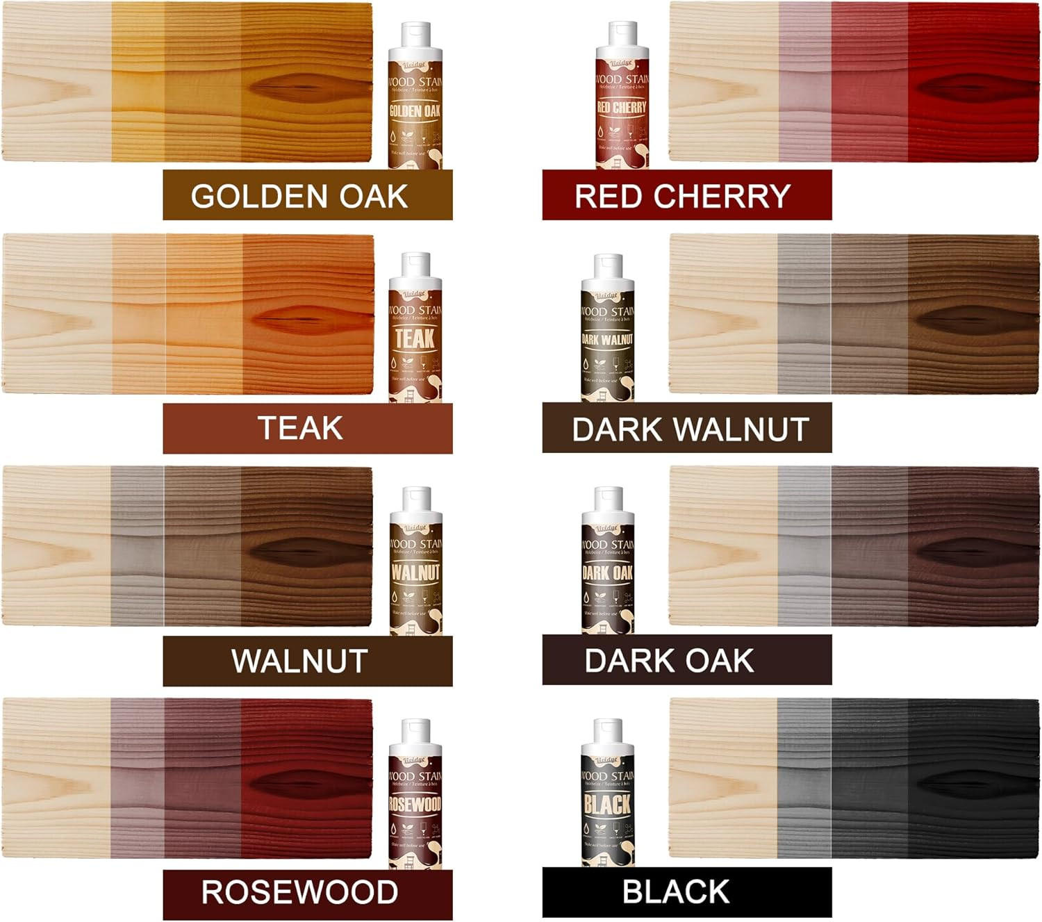Wood Stain, 8.5Oz/250Ml Water Based Wood Stain for Indoor and Outdoor Furniture