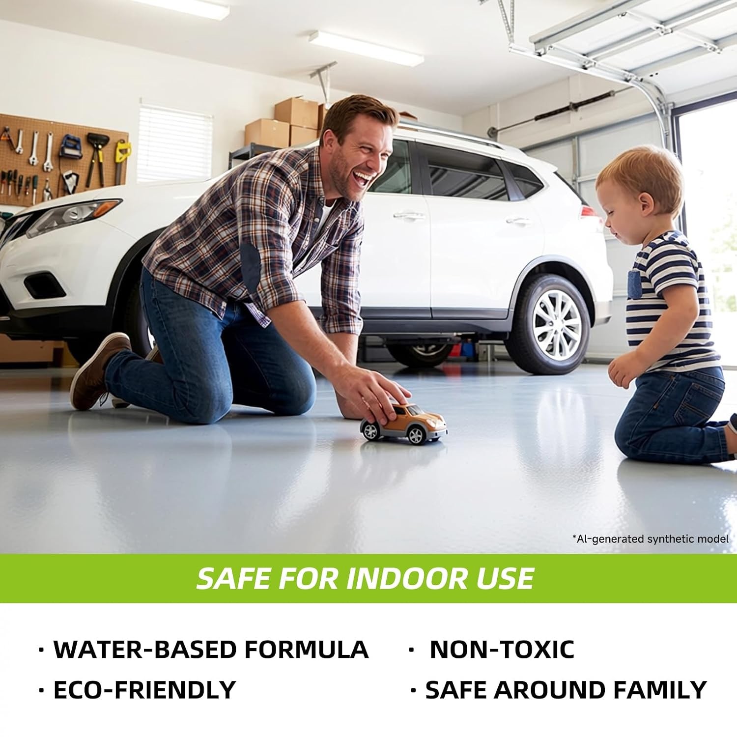 Garage Floor Epoxy Kit, 2K Epoxy Floor Paint with Tools, Epoxy Coating for Concr