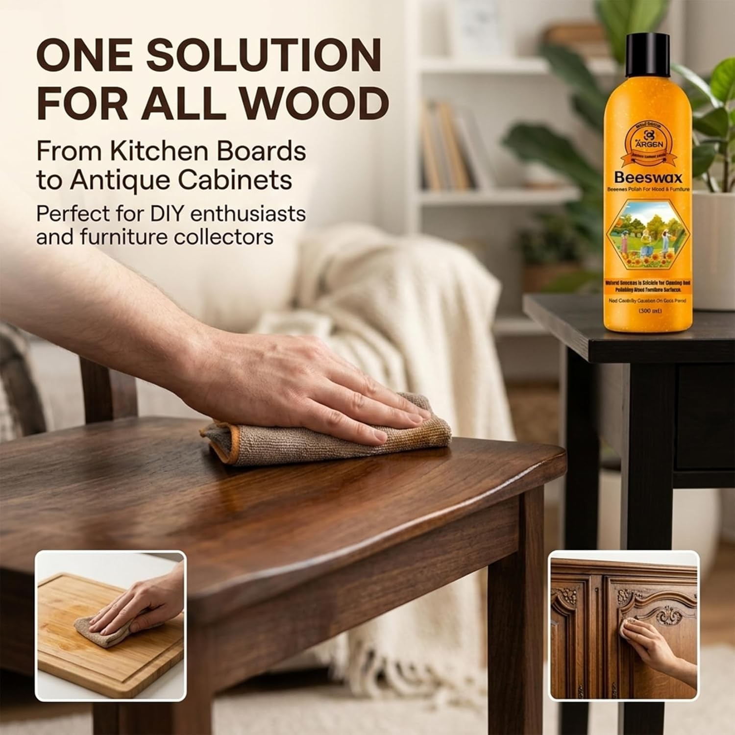 Beeswax Furniture Wood Polish – Wood Seasoning Beeswax Oil for Wood Natural Wood
