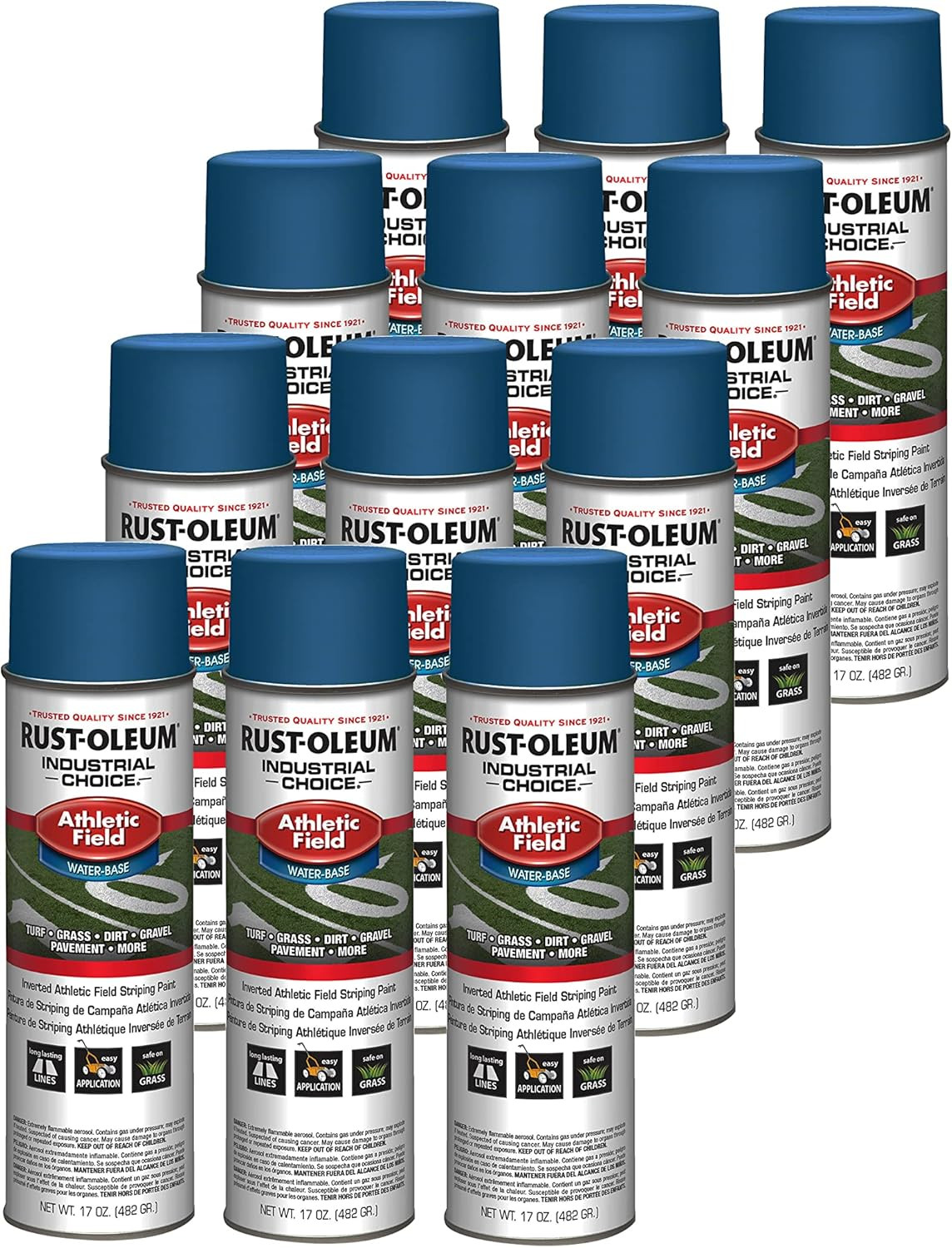 Royal Blue Athletic Field Striping Paint – 12 Pack, 17 oz Cans