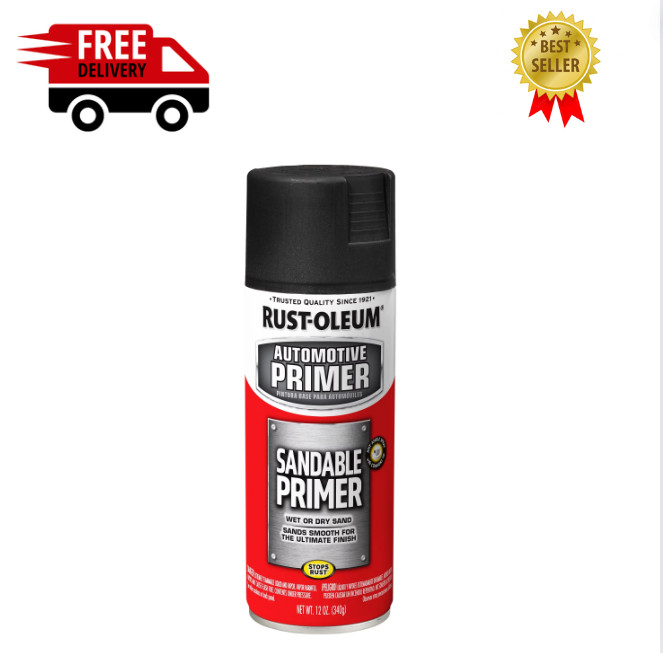 Rust-Oleum 249418 Automotive Sandable Primer Spray Paint 12 oz Black Home Garden