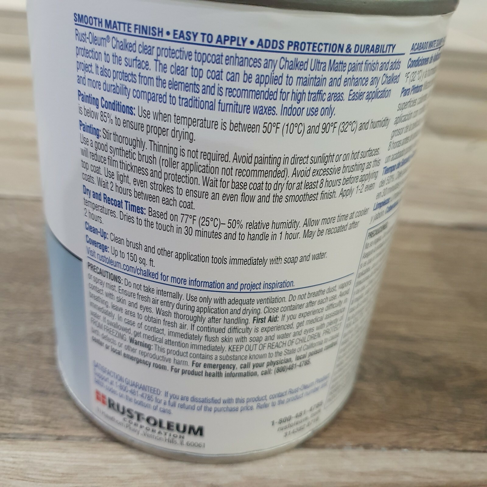 Rust-Oleum 287722 Ultra Matte Interior Chalked Paint, 30 oz, Matte Clear Topcoat
