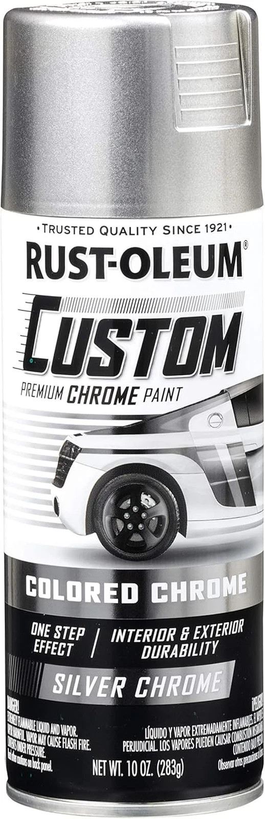 340558 Automotive Custom Chrome Spray Paint, 10 Oz, Silver