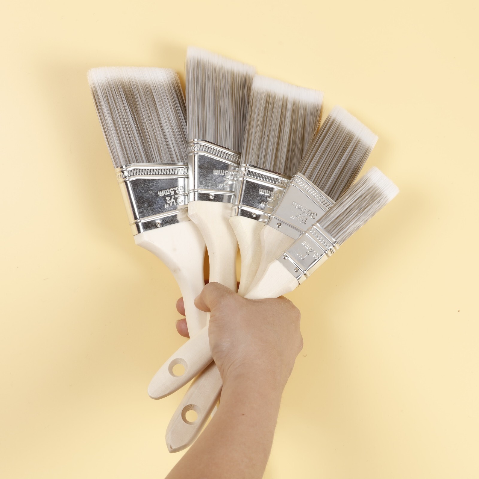 Incraftables Chalk Paint Brush Set 5pc, Specialty Brushes for Furniture Paint
