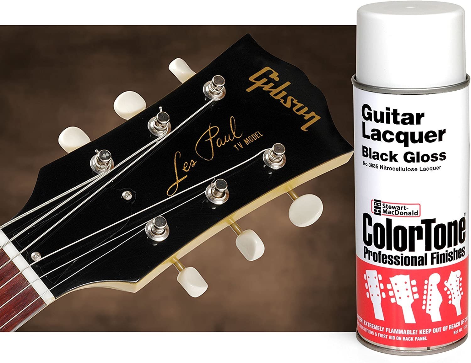 ColorTone Aerosol Guitar Lacquer, Black Gloss (3885)