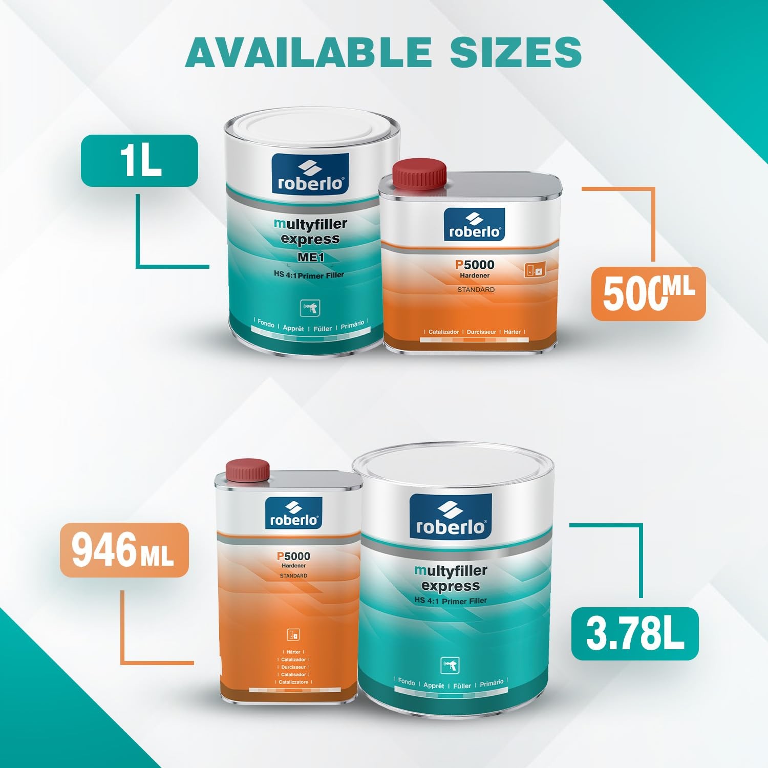 Roberlo Multyfiller Express Premiumr Filler Fast-Drying Car Repair Solution For