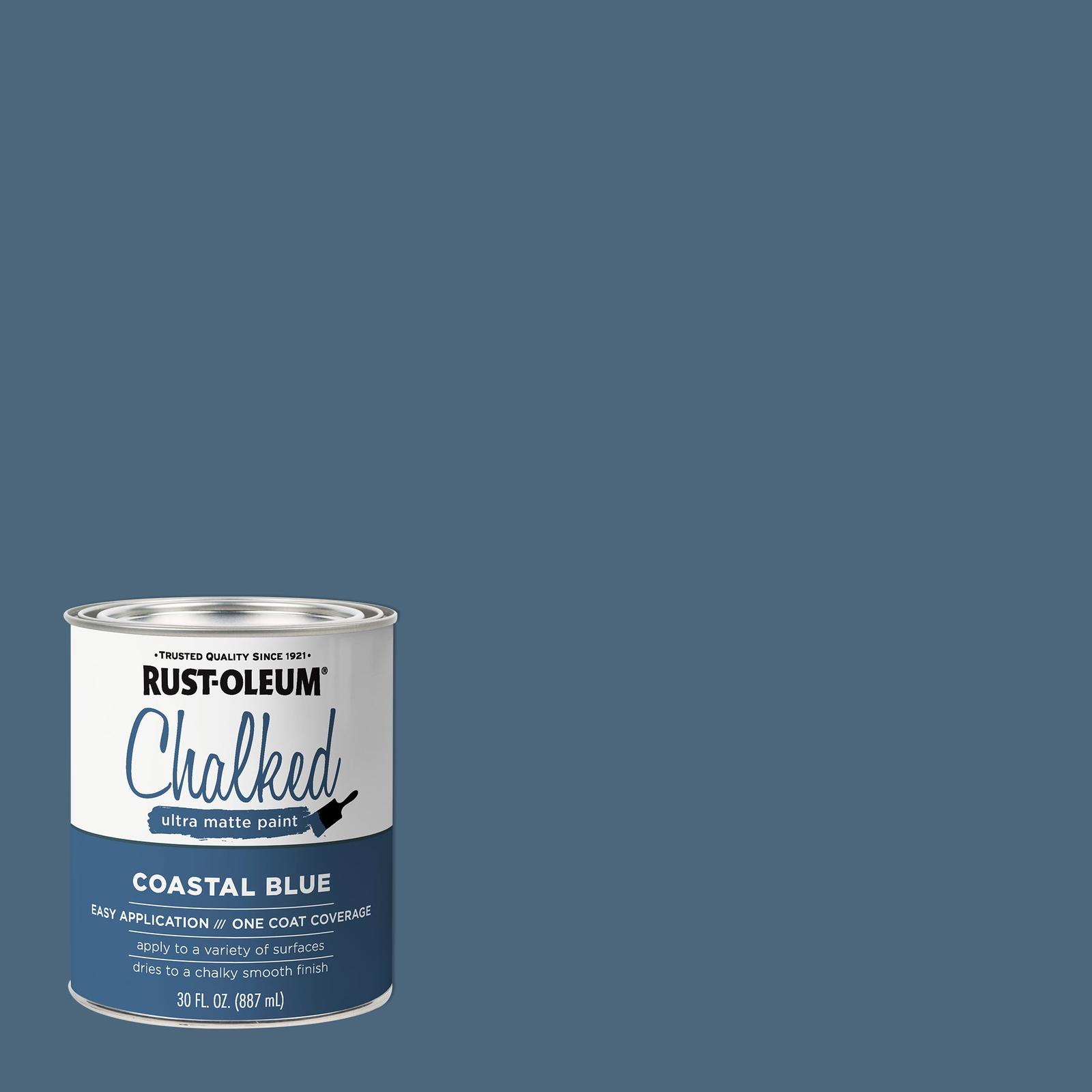 Rust-Oleum Chalked Ultra Matte Paint Coastal Blue, Quart Low-Odor, Easy Cleanup