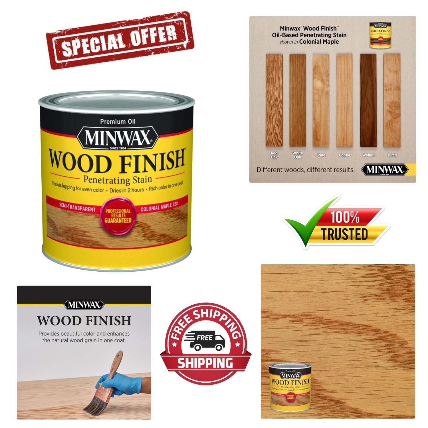 Colonial Maple Oil Stain, 8 Fl Oz – Easy Application for Gorgeous Wood