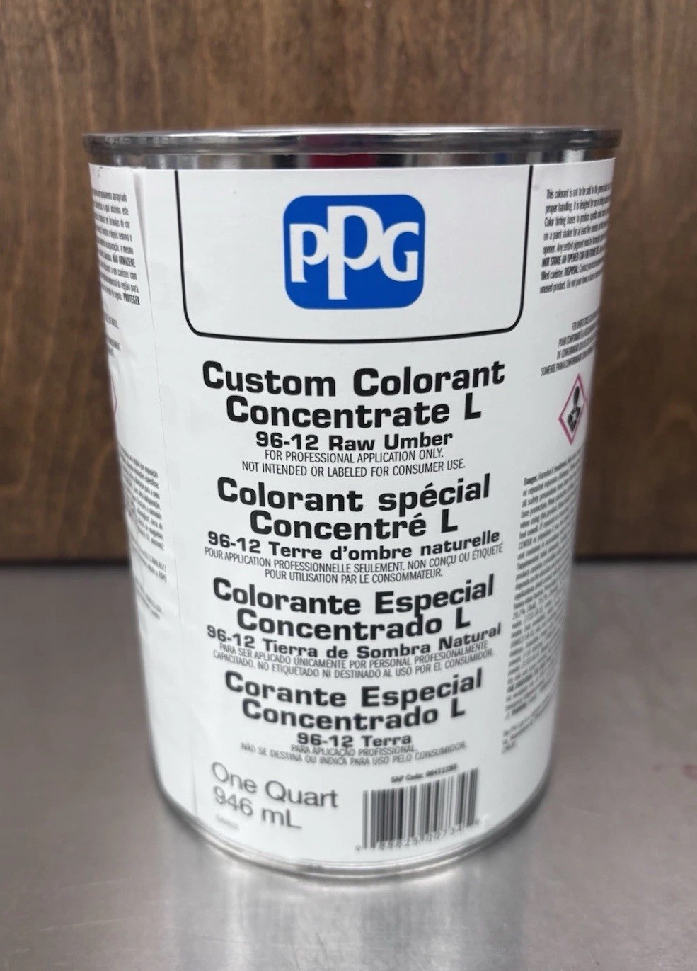 Colorant L – Ppg Raw Umber Quart Part No 96-12 PPG INDUSTRIES – Sealed New