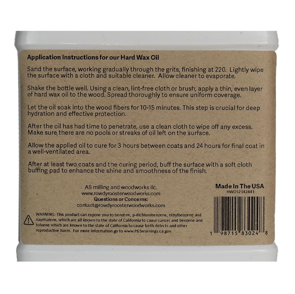 Traditional Hard Wax Oil – Durable Satin Finish 16 Fl Oz (Pack of 1), Amber