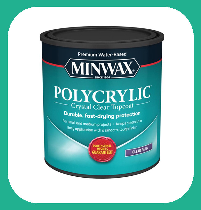 Minwax Polycrylic Crystal Clear Top Coat Water-Based Polyurethane SATIN 0.5 PINT