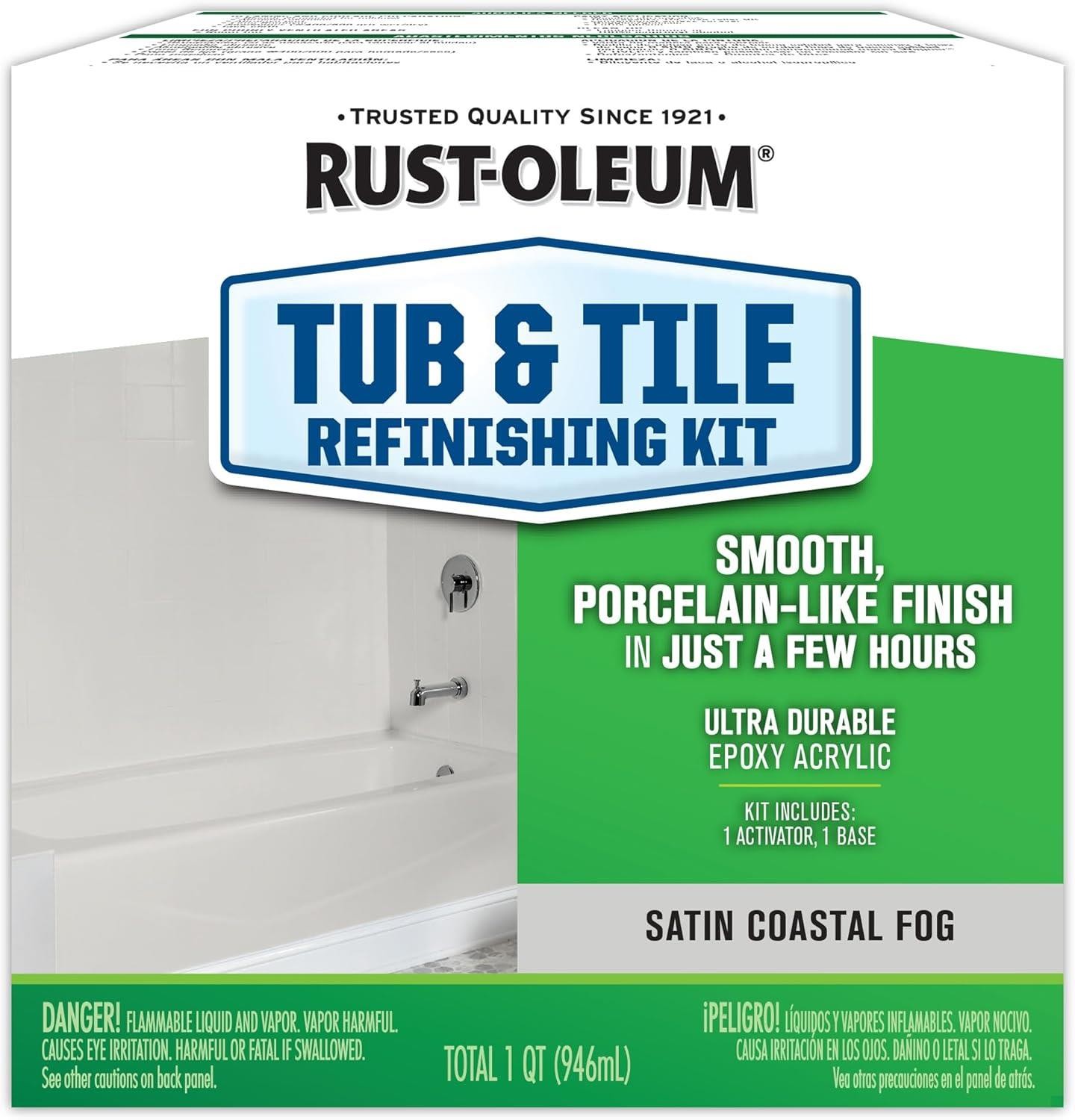 Rust-Oleum Specialty Tub & Tile Refinishing Kit, Satin Coastal Fog- 385280