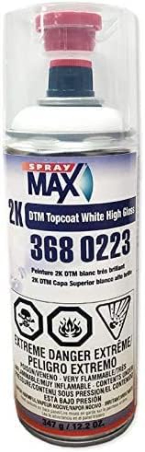 Professional 2K White Gloss Spray Paint for Metal & Plastic