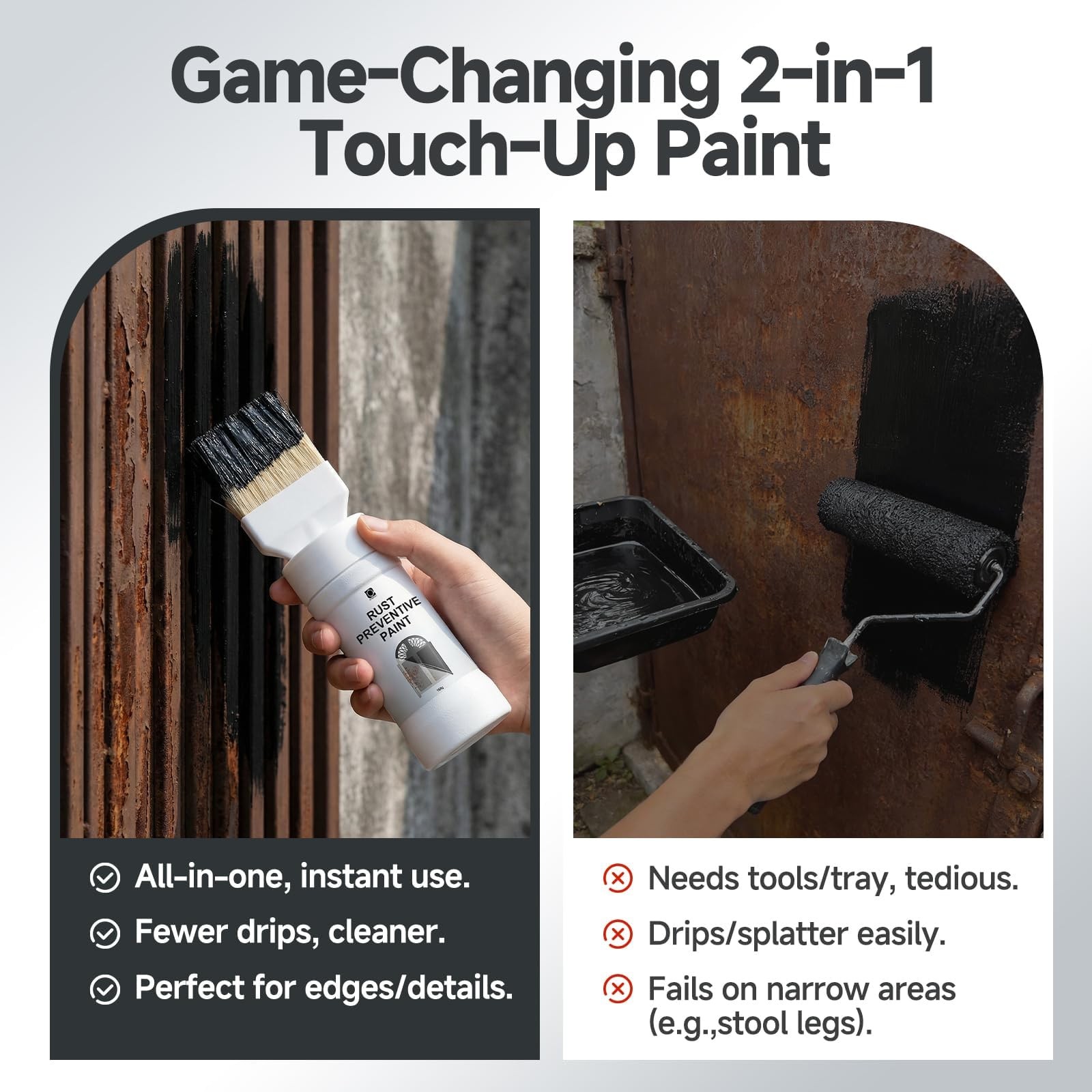 2-in-1 Rust Converter & Metal Primer with Brush(5.29 Oz), Stops & Prevents Co…