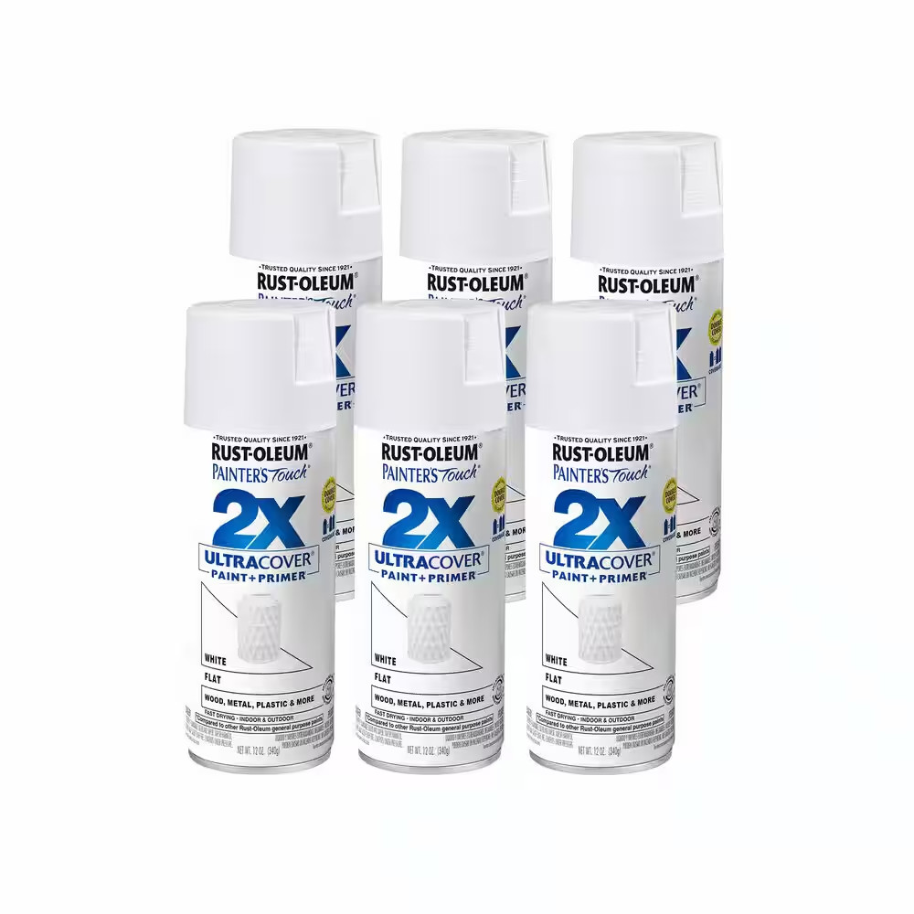 12 Oz. Flat White General Purpose Spray Paint (6-Pack)