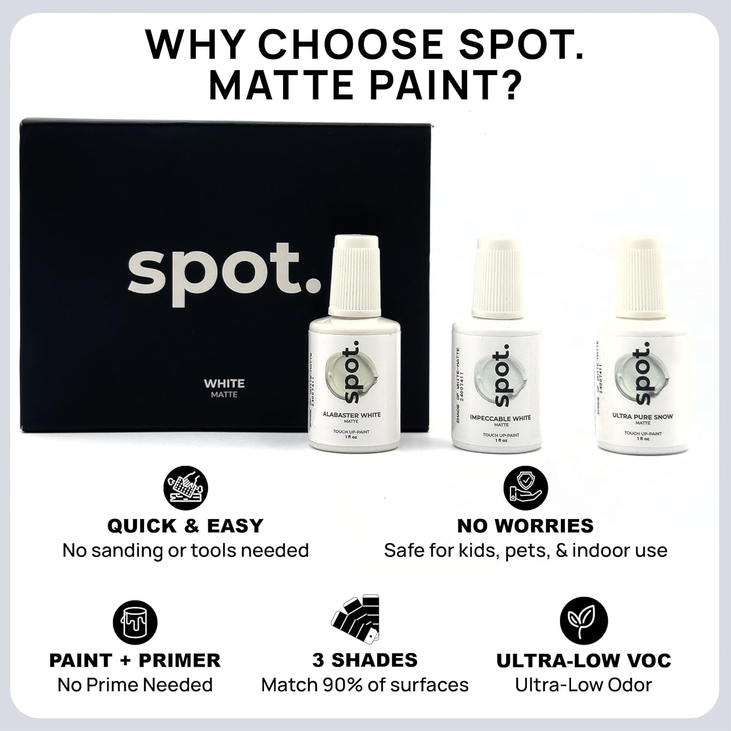 Touch-Up Paint | Matte Finish for Cabinets, Walls, Doors & Furniture | Multi-Ton