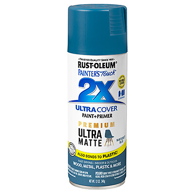 Rust-Oleum 331188 Painter’s Touch 2X Premium Ultra Matte Spray Paint, Nantucket