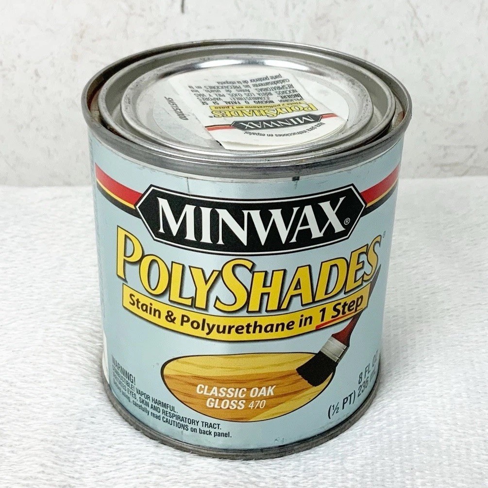 Minwax Polyshades Stain & Polyurethane Classic Oak 470 Gloss Sealed 8 Oz USA
