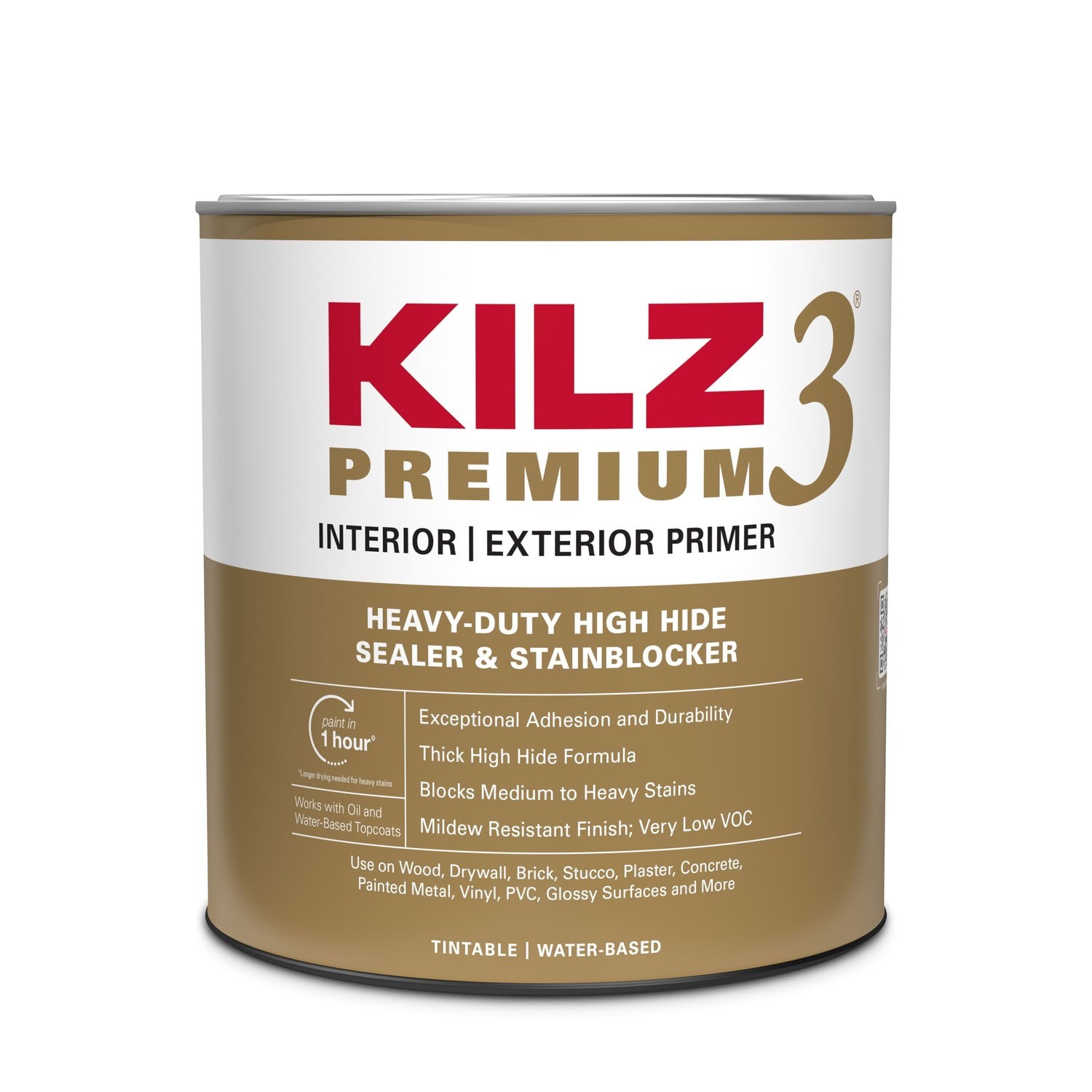 3-Pack KILZ 3 Premium Water-based Wall & Ceiling Primer 1 Quart White New