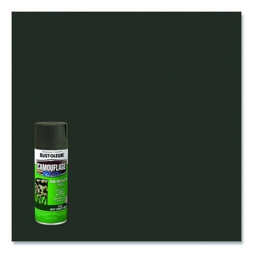 Rust-Oleum Camouflage Spray Paint, Flat Deep Forest Green, 12 oz Can, 2/Pack