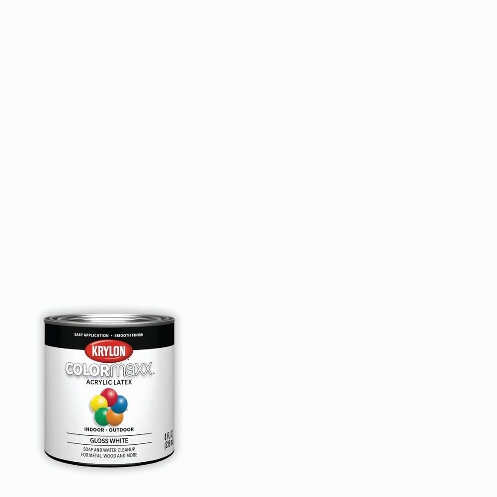 Krylon K05612007 COLORmaxx Paint & Primer, Gloss, 8 Fl Oz (Pack of 1), White