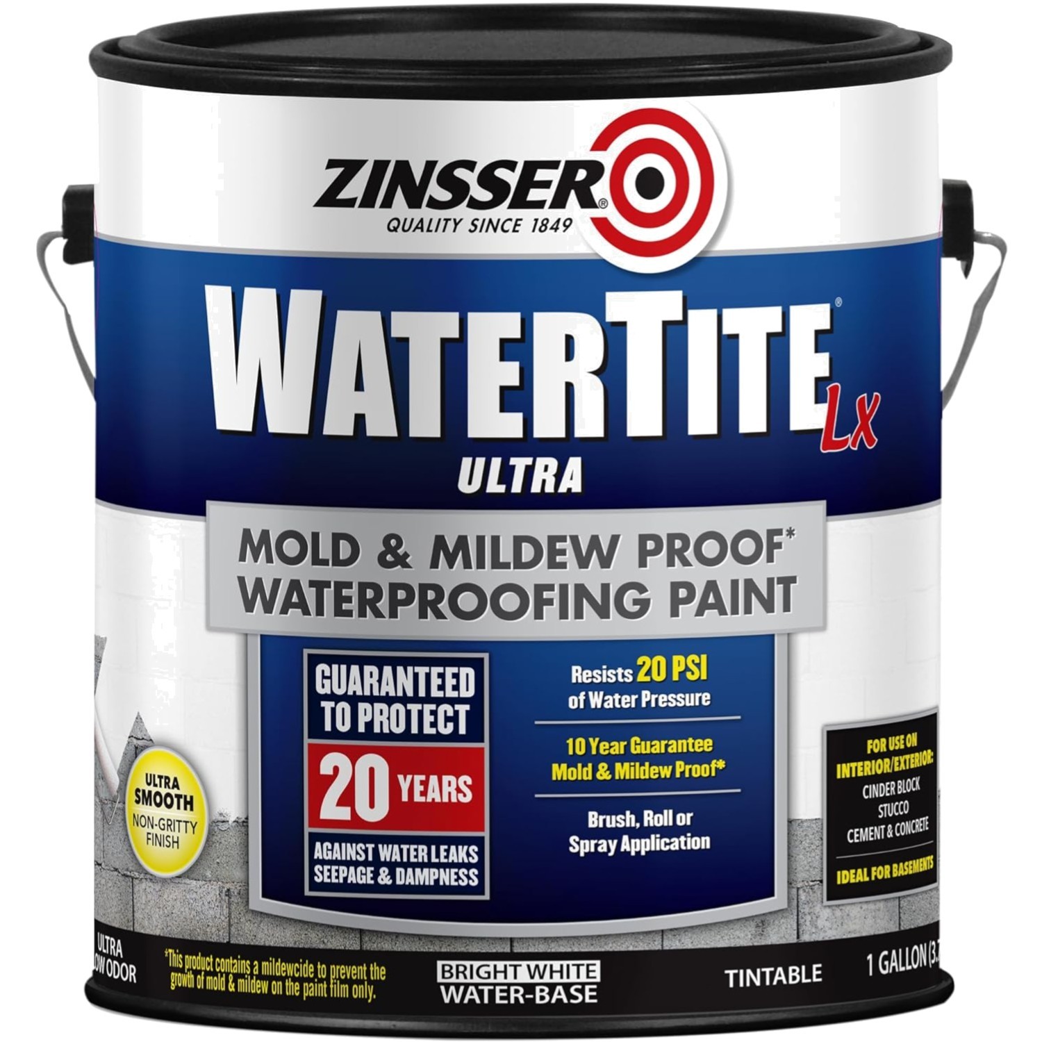 Waterproof White Paint 1 gal – Mold & Mildew Proof