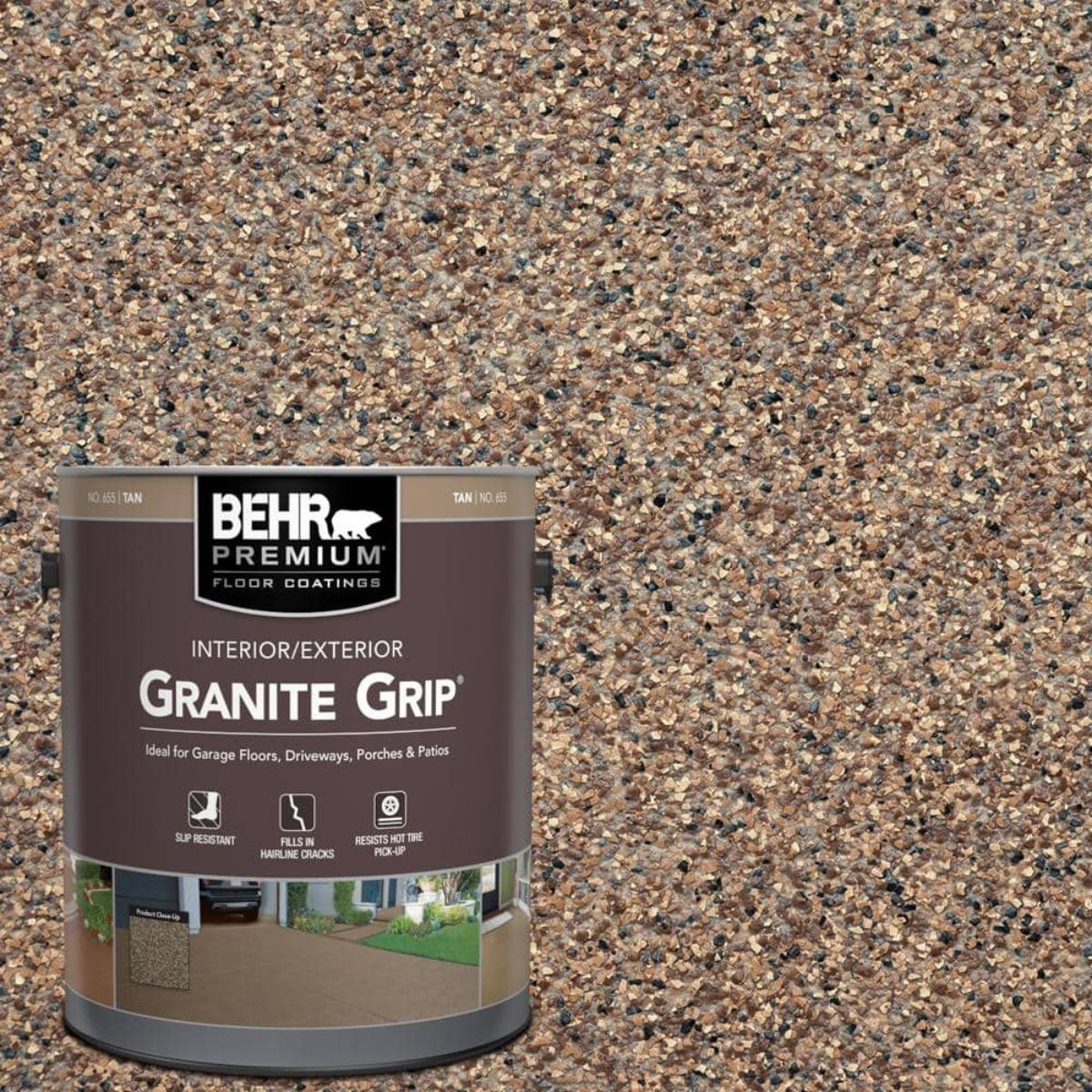 Concrete Floor Coating Granite Grip Garage Driveway Patio Decorative Interior