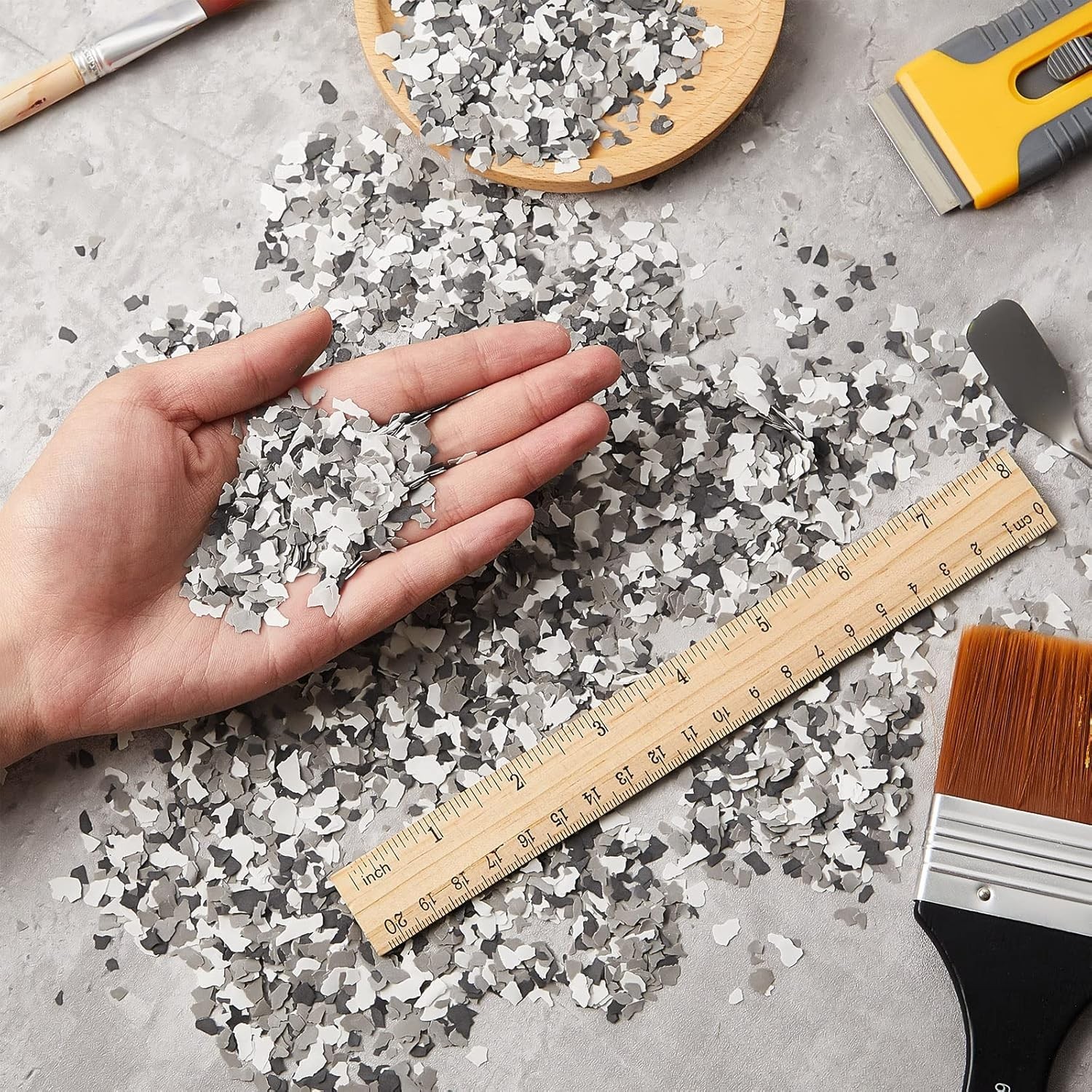 Natural Rock Epoxy Floor Chips – Lightweight – Easy to Apply