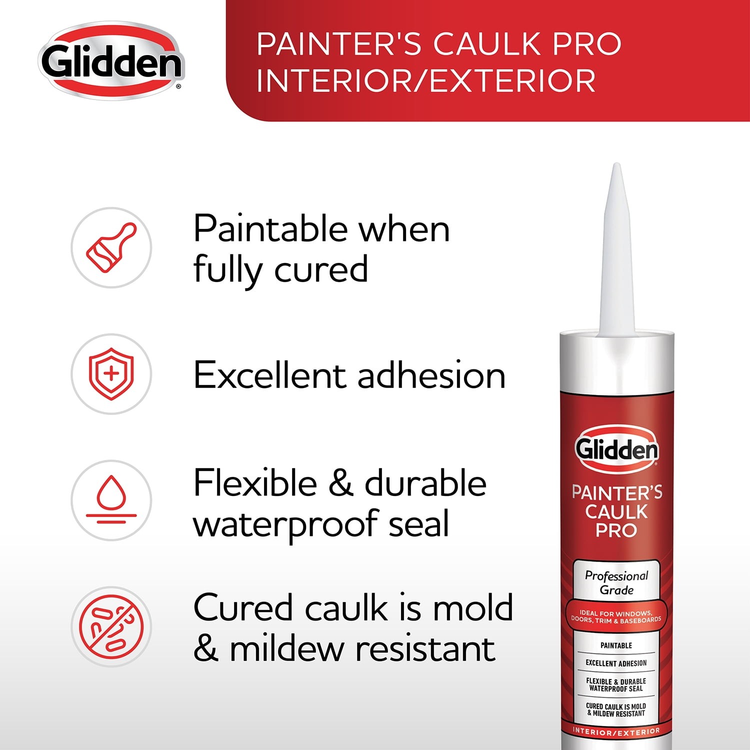 (4 pack) Painter’s Caulk Pro 10.1 Fl. Oz. Multi-Purpose Acrylic Caulk, White