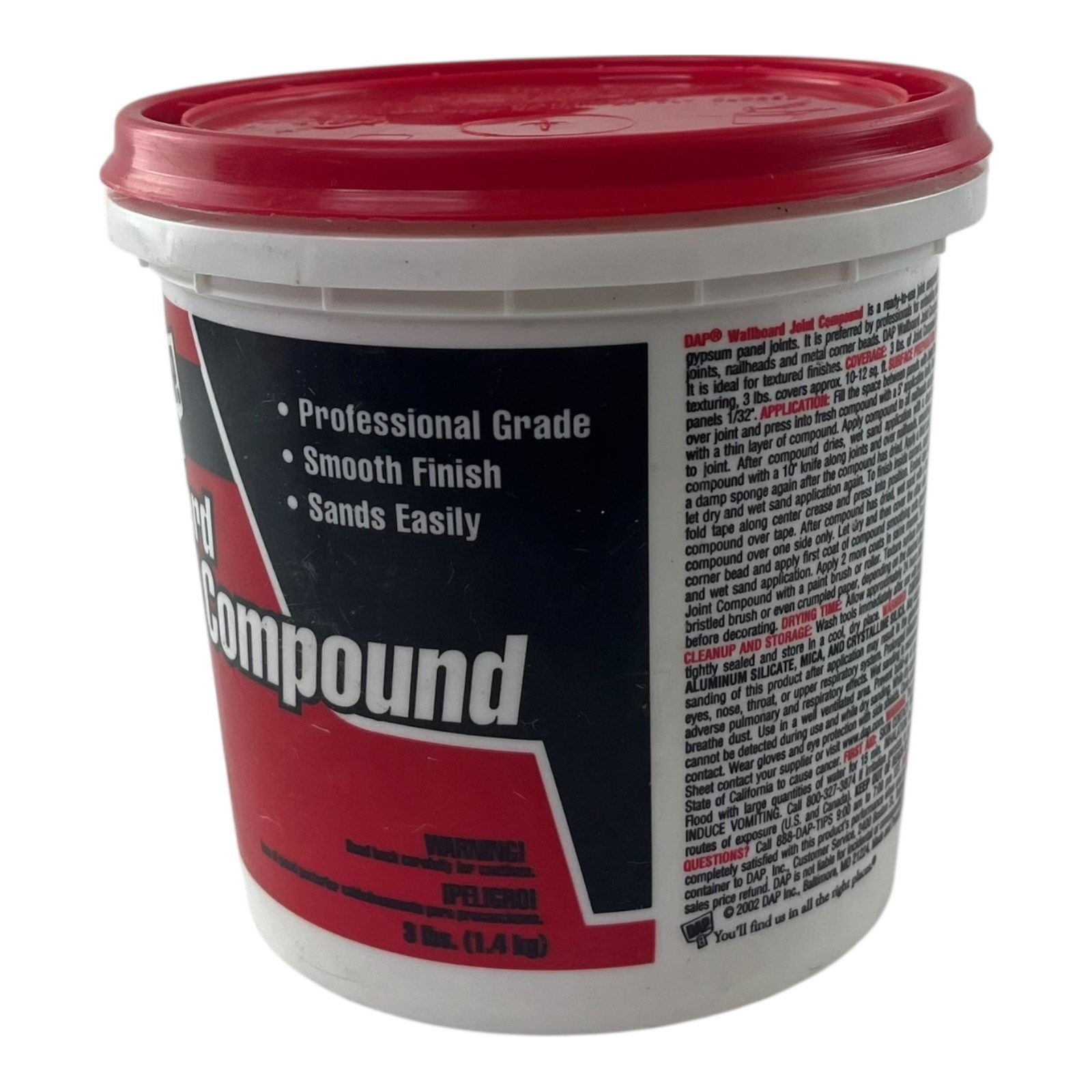 DAP Wallboard Joint Compound Ready to Use 3 lbs Professional Grade Smooth Finish