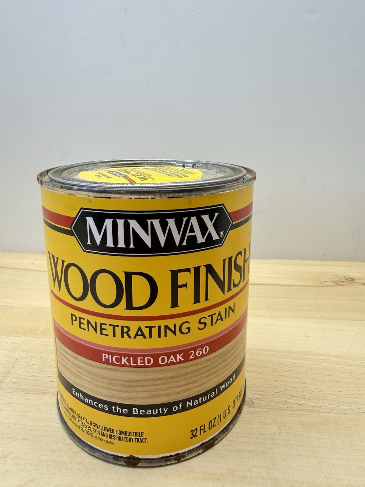 Minwax Pickled Oak 260 Wood Finish Oil-Based Wood Stain 1 Quart C