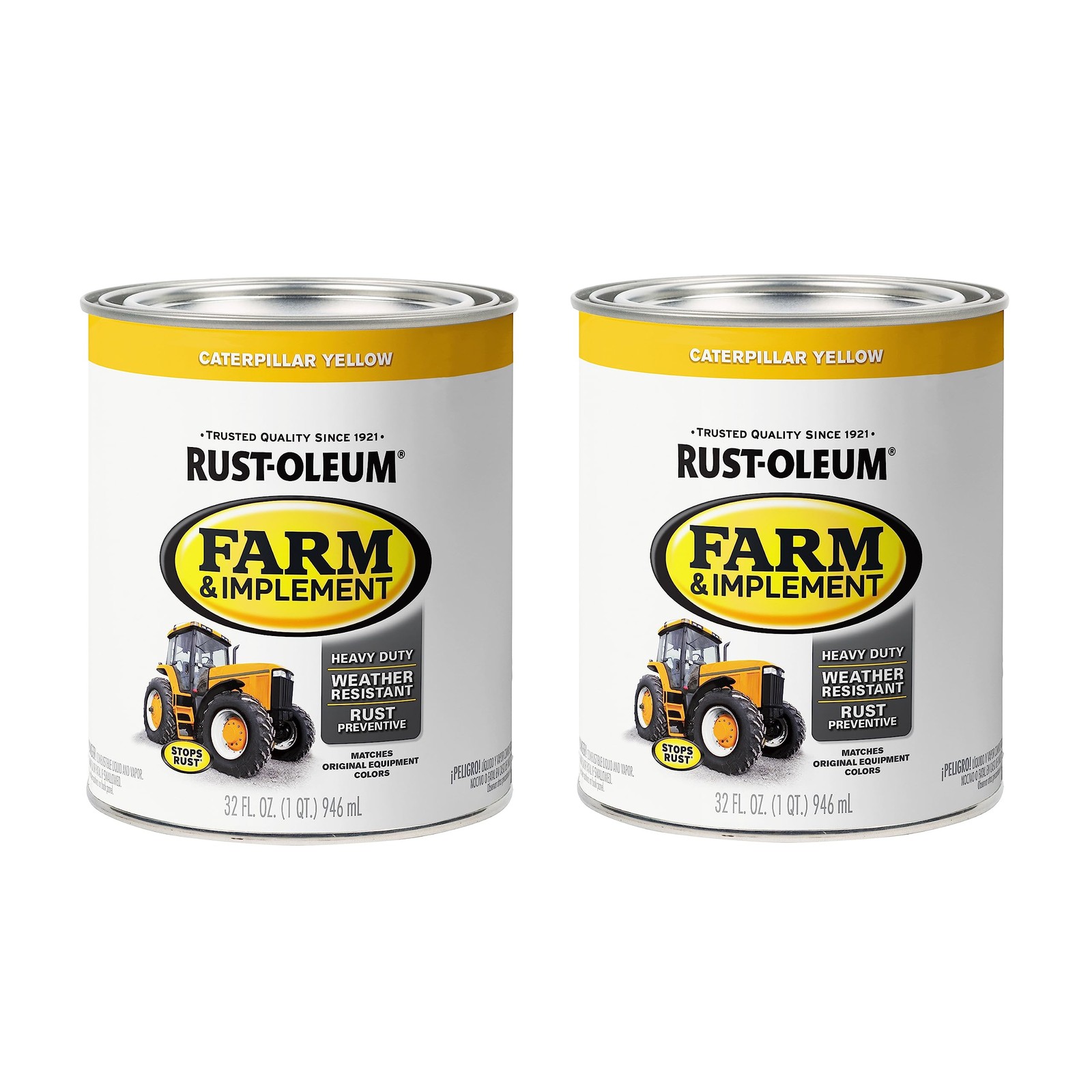 Rust-Oleum 280163-2PK Farm & Implement Enamel Paint, Quart, Caterpillar…