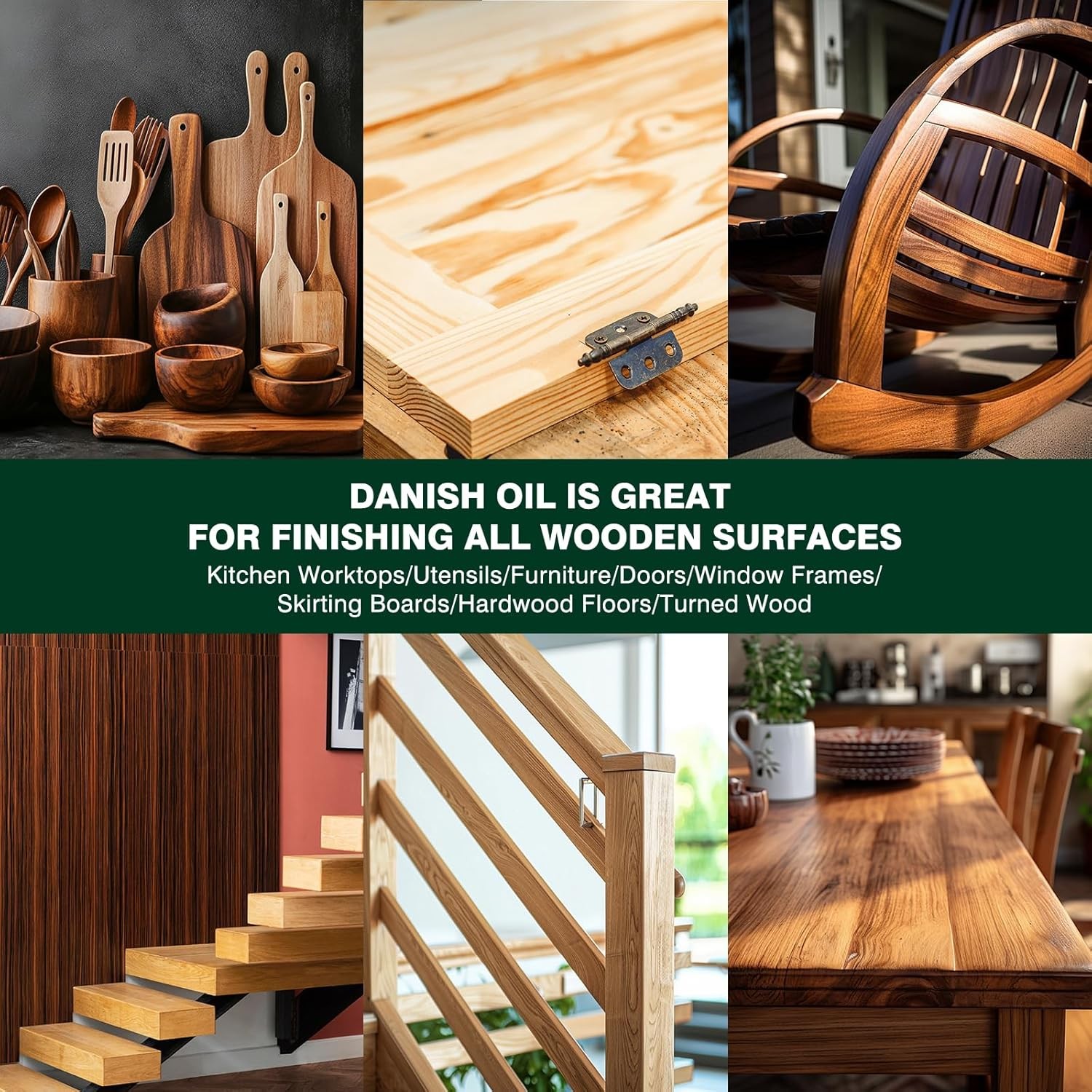 Danish Oil for Wood – Pure Polymerized Linseed Oil Wood Finish & Sealer – Ideal