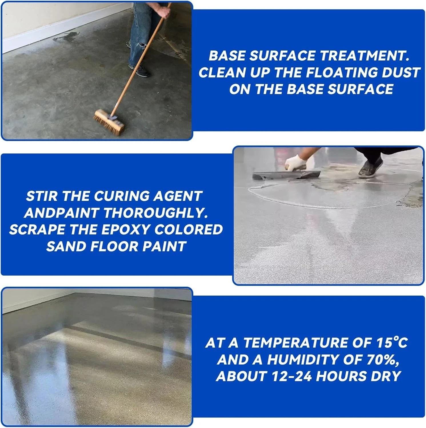 Epoxy Colored Sand Floor Paint, Epoxy Floor Paint For Concrete, Leveling High…