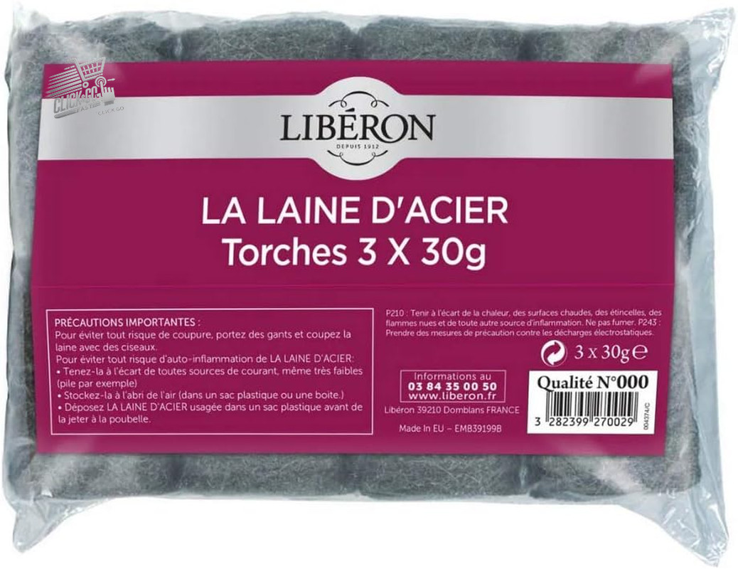 Wool Steel 000 Polishing Metals Wood Finish Wax Paints 3x30g Libéron