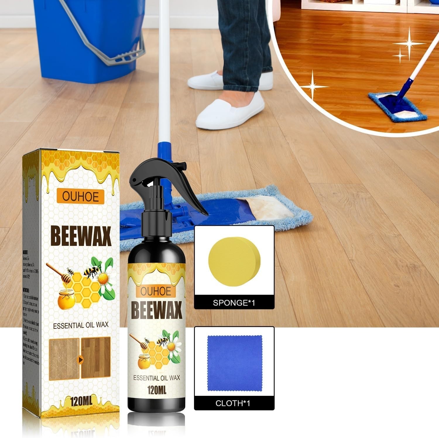 Beeswax Furniture Polish – Multi-Surface Cleaner & Revitalizer, Pack of 3