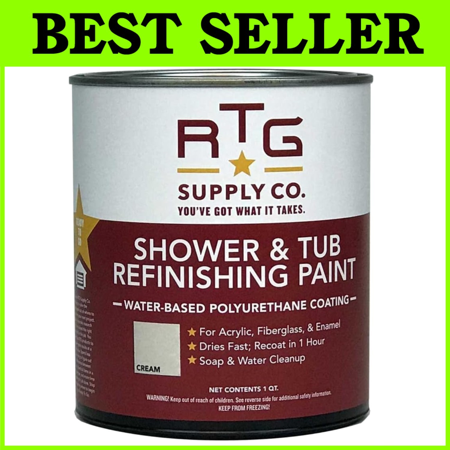 RTG Shower & Tub Refinishing Paint – Cream