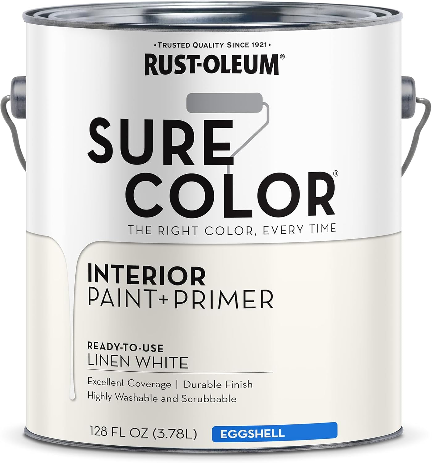Sure Color Eggshell Interior Wall Paint + Primer – Popular Low-Luster Finish for