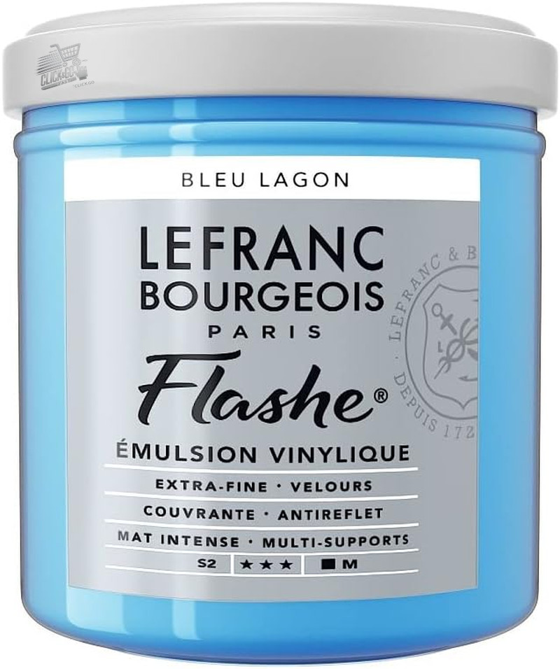 LEFRANC BOURGEOIS 125ML LAKE BLUE LAGOON ART FLASHES VINYL ACRYLIC COLOR