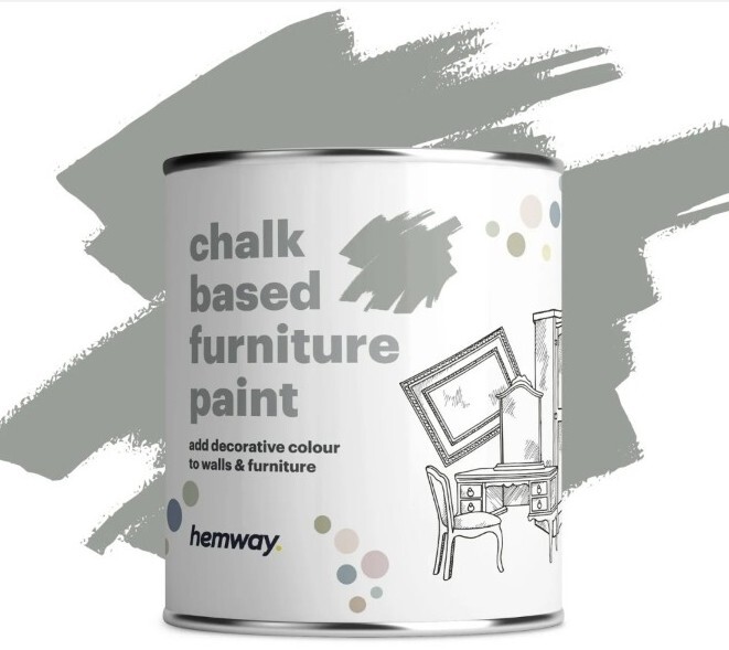 Hemway CHALK BASED Furniture Paint Matt Finish Shabby Chic Vintage Dove Grey