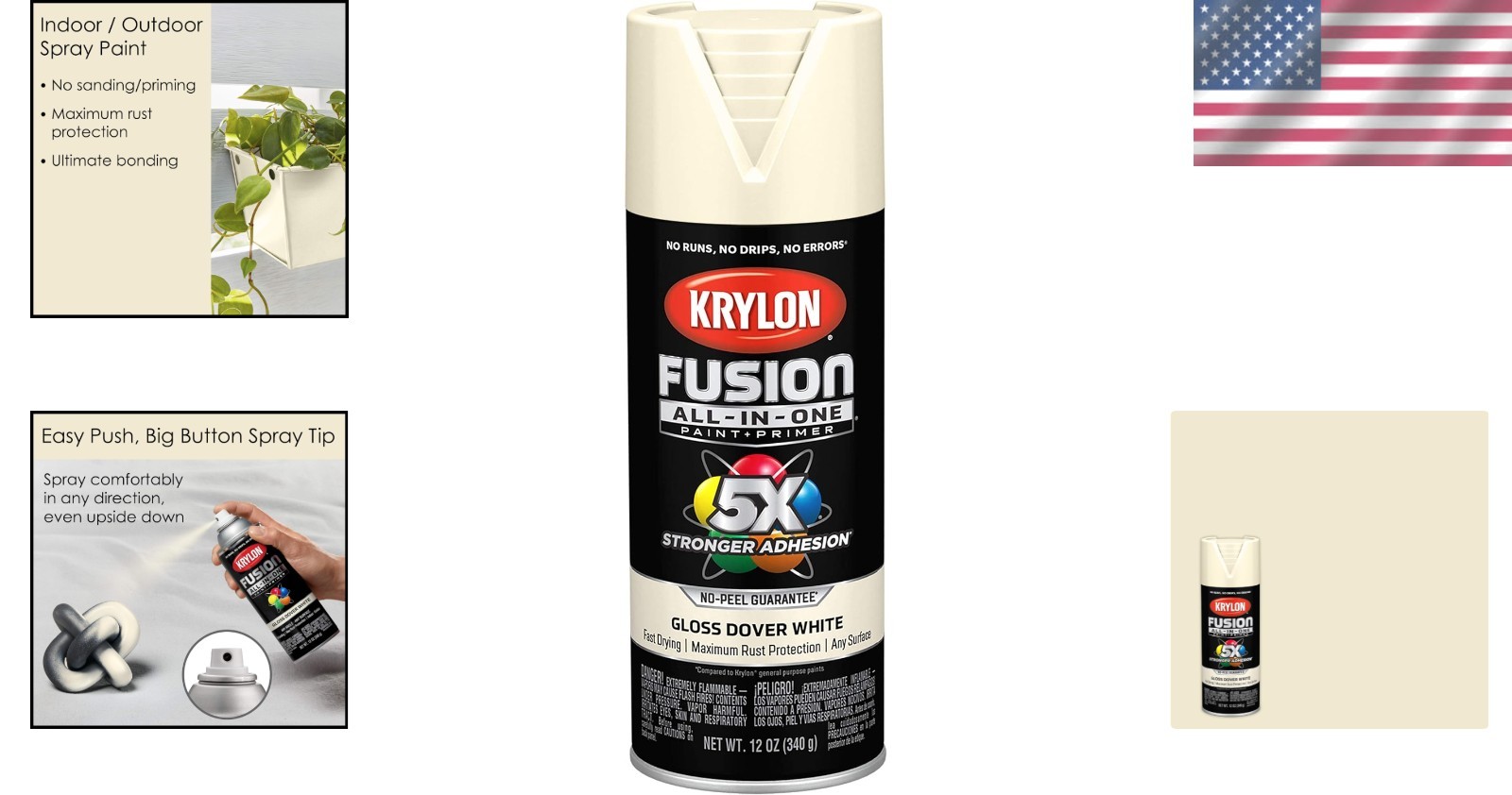 High-Performance All-In-One Spray Paint – Dover White, 12 oz