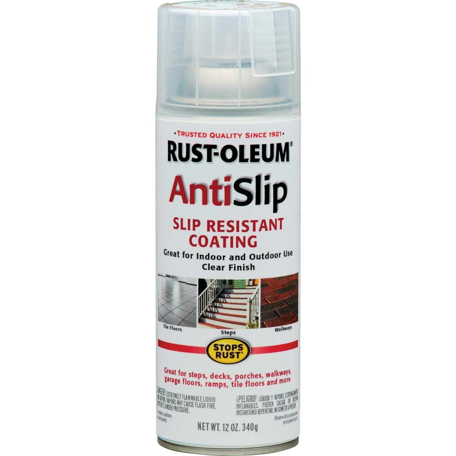 Rust-Oleum 271455 Stops Rust Anti-Slip Spray, Matte Finish, Clear 12 Oz