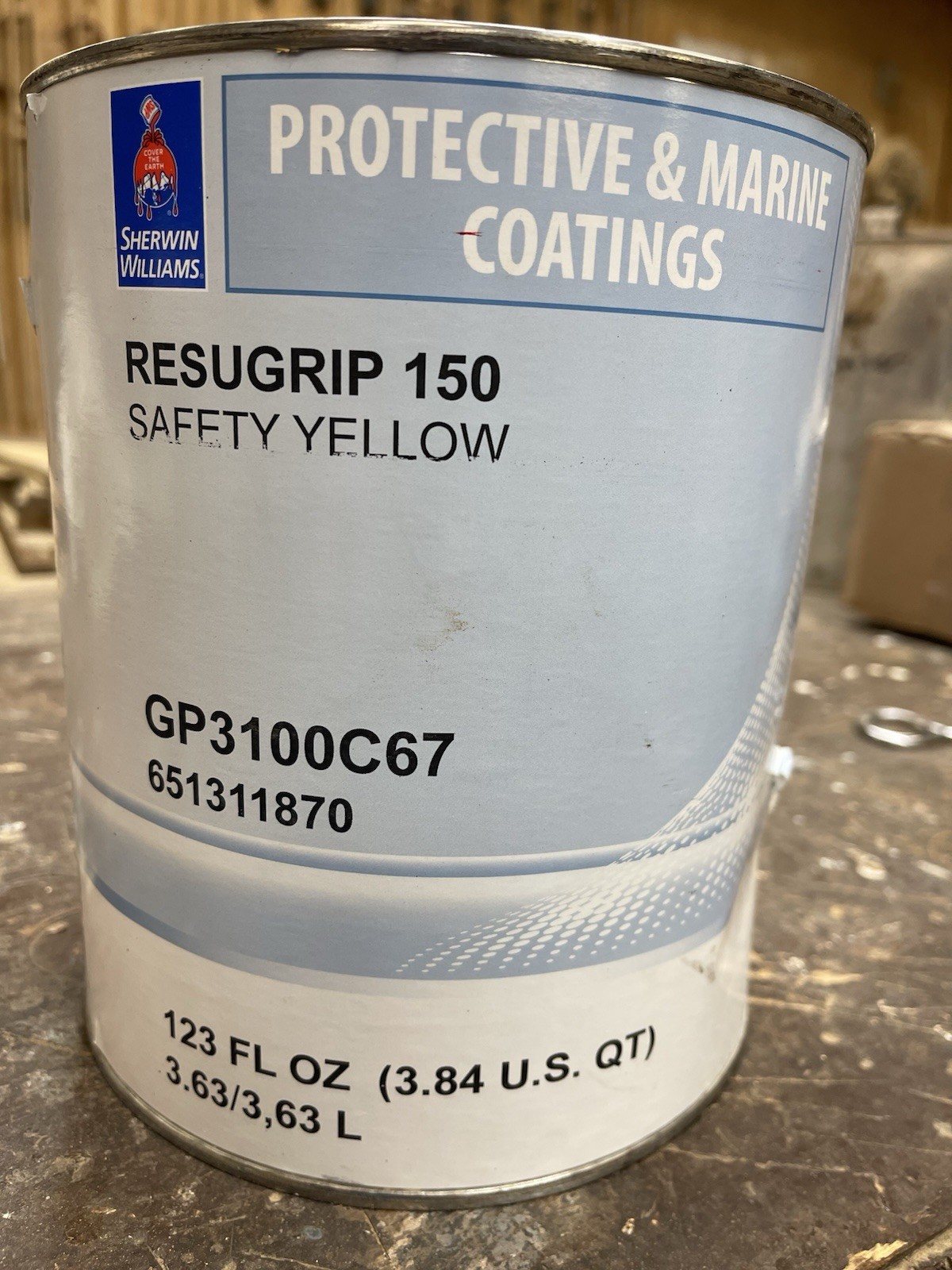 Sherwin Williams Resugrip 150 Industrial Anti-Slip Floor Epoxy / Safety Yellow