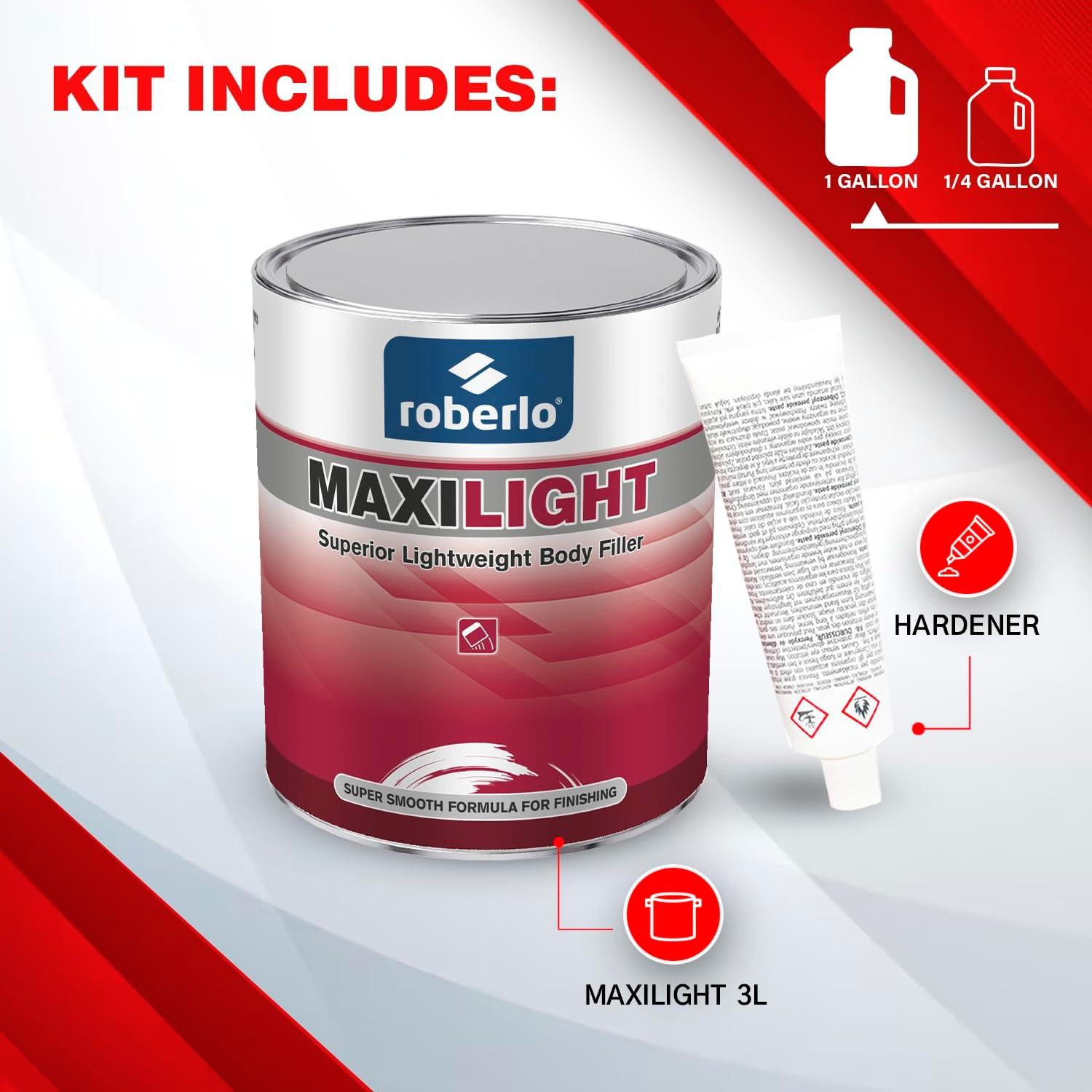 Maxilight Superior Lightweight Auto Body Filler – Easy Application, Super Smooth