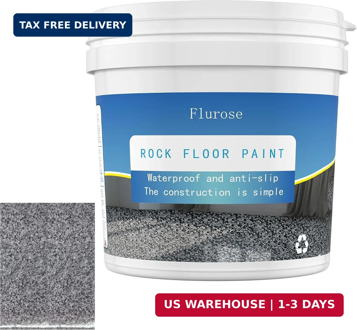 Epoxy Colored Sand Floor Paint, High-Gloss Self-Leveling 35oz (1KG), Gray | Epox